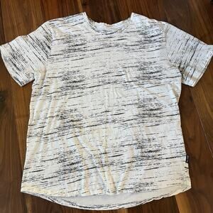 Brooklyn Cloth Mens White With Black Abstract Print T-Shirt Size 3XL